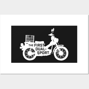 The First Dual-Sport Motorcycle (White) Posters and Art